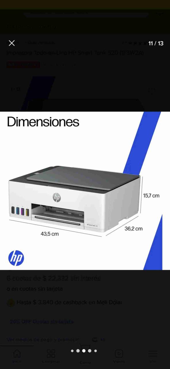 Impresora HP wifi Smart Tank 580 - miniatura 3