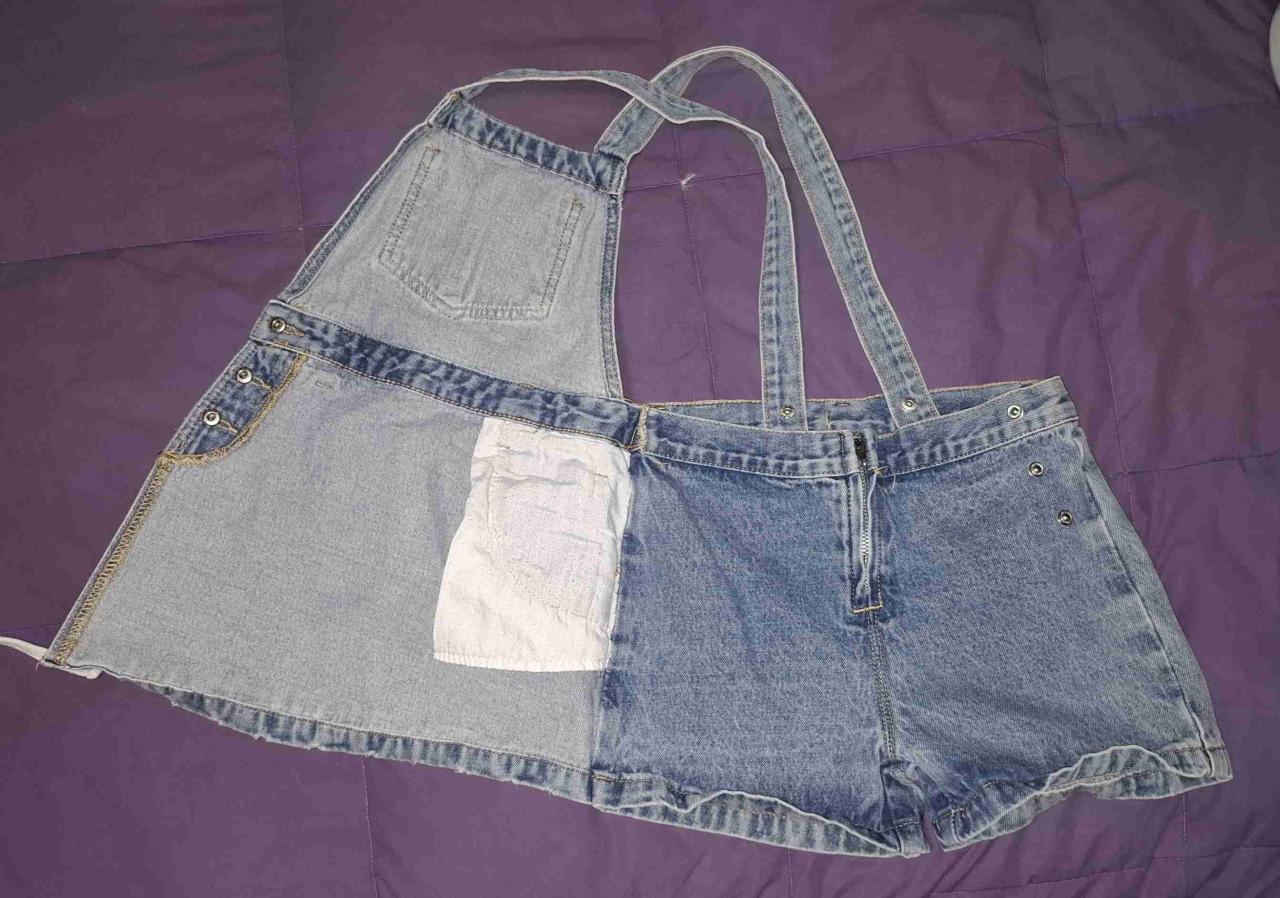 Jardinera de mezclilla infantil (falda pantalon) - miniatura 4