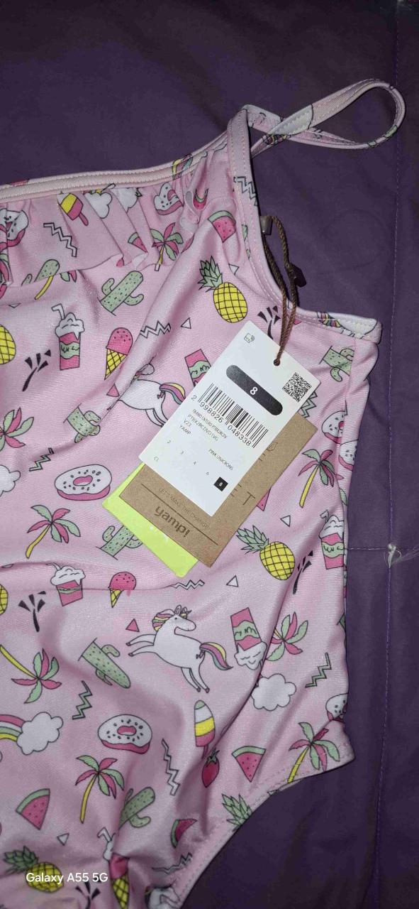 Bañador infantil rosado estampado - miniatura 3