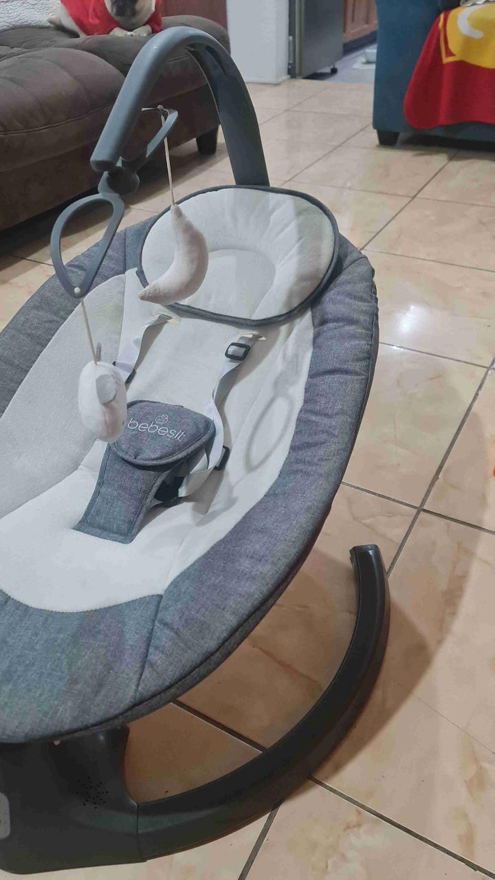 Silla mecedora para bebé gris - miniatura 2