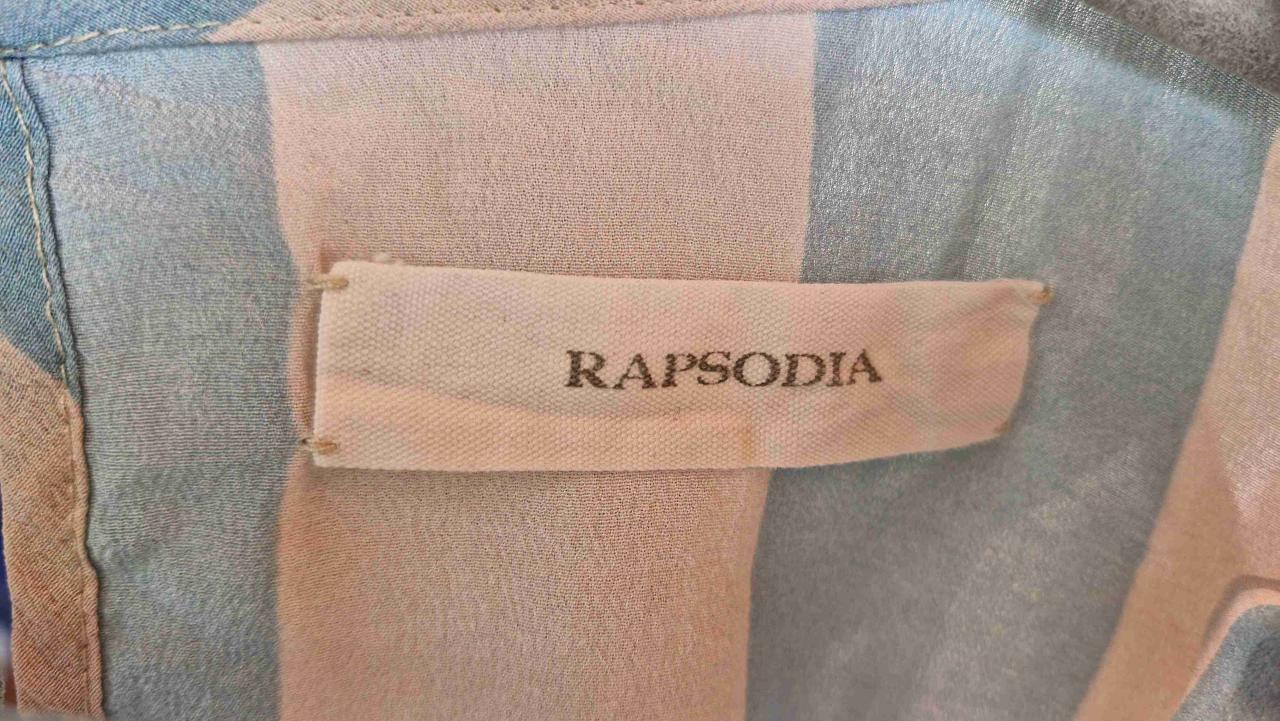 Blusa seda rayada celeste y blanca - miniatura 4