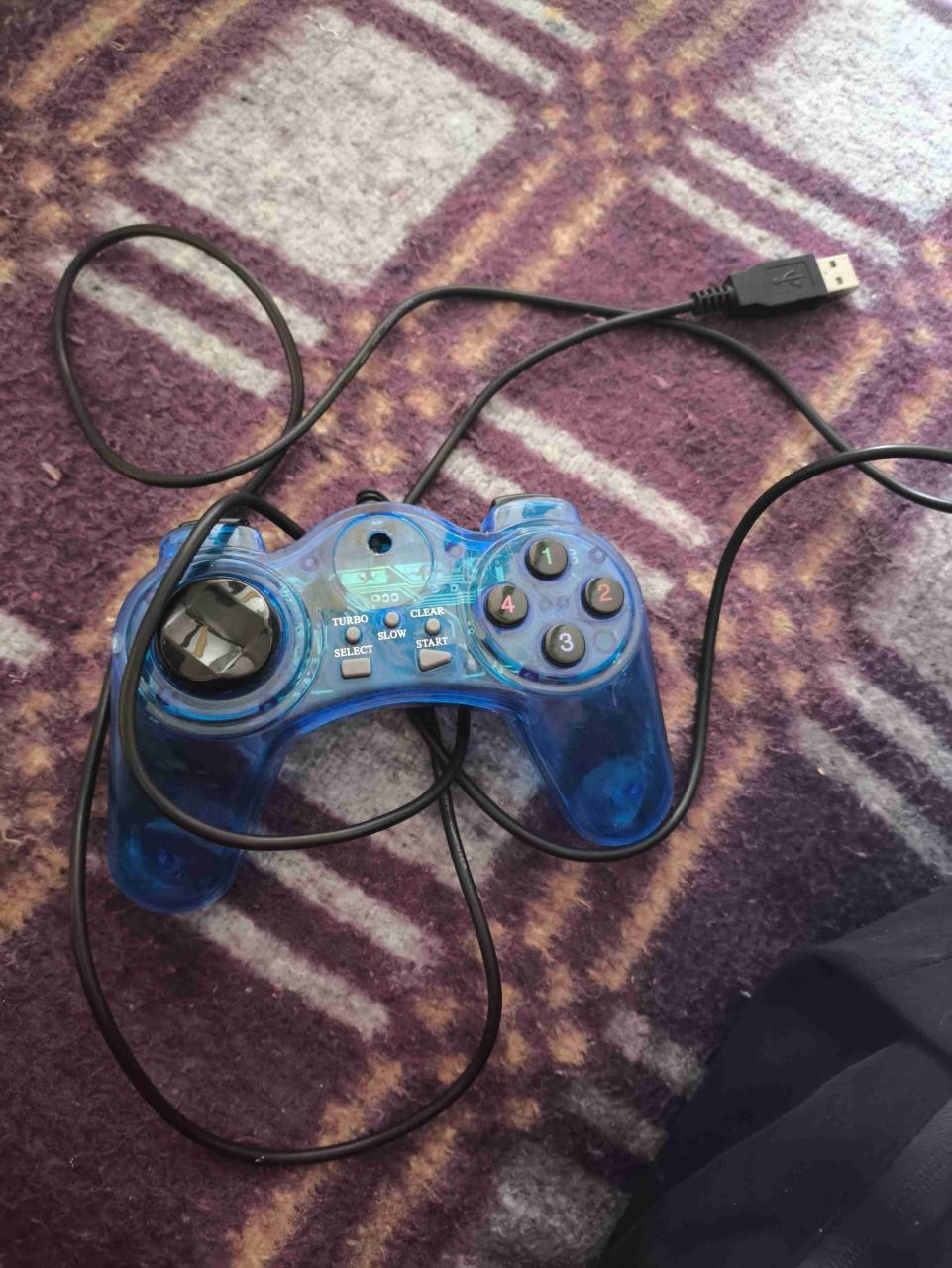 Control Gamepad USB para PC - Azul Transparente