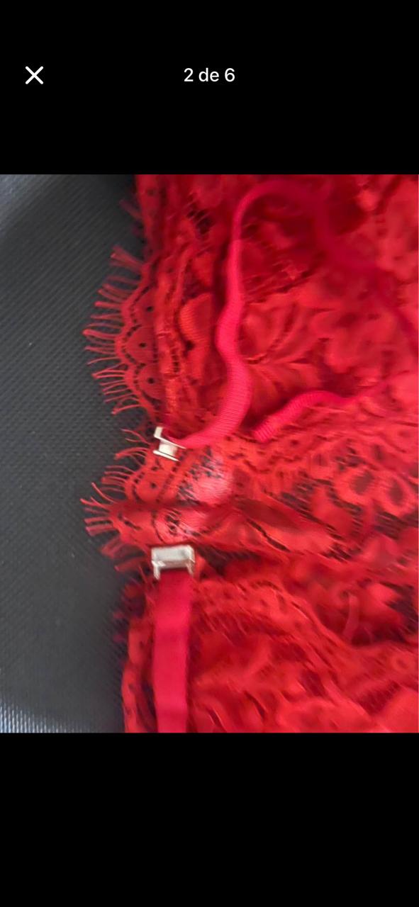 Bralette de encaje rojo - miniatura 2