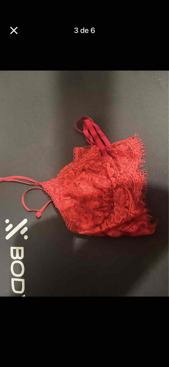 Bralette de encaje rojo - miniatura 3