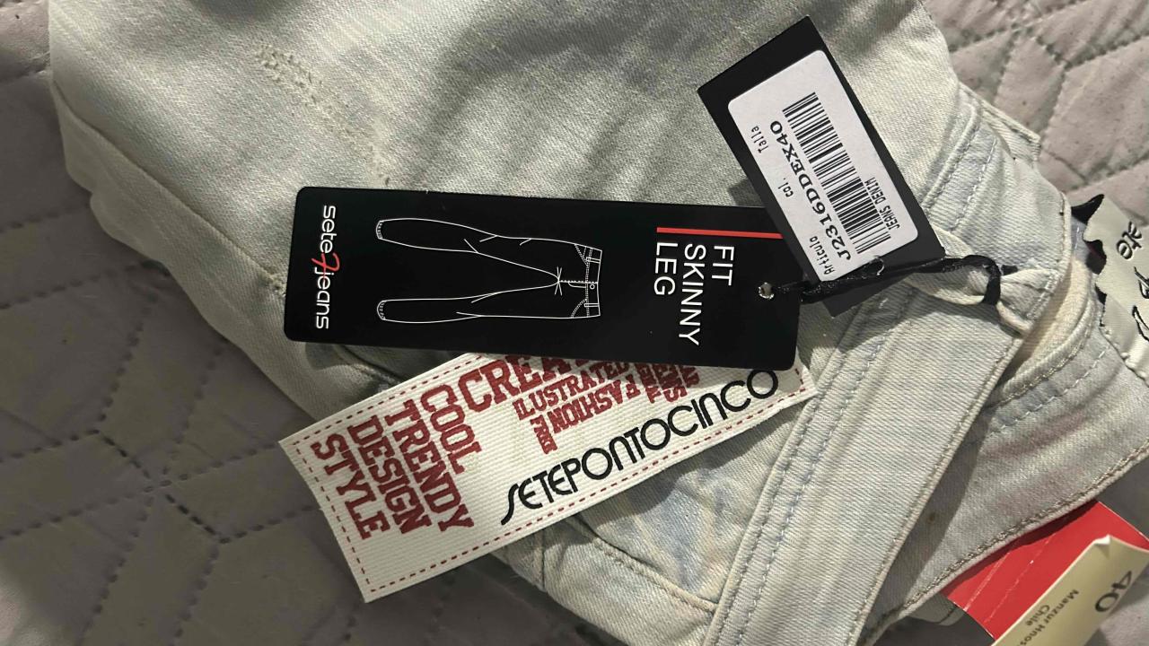 Jeans pitillo gris claro - miniatura 3