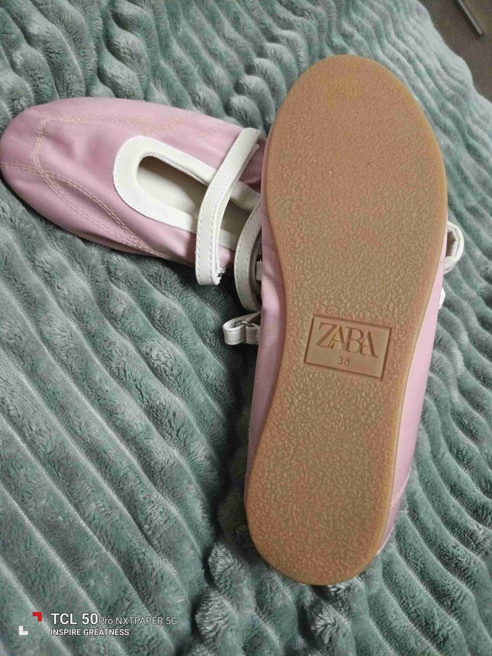 Zapatillas de ballet rosa y blanco zara - miniatura 2