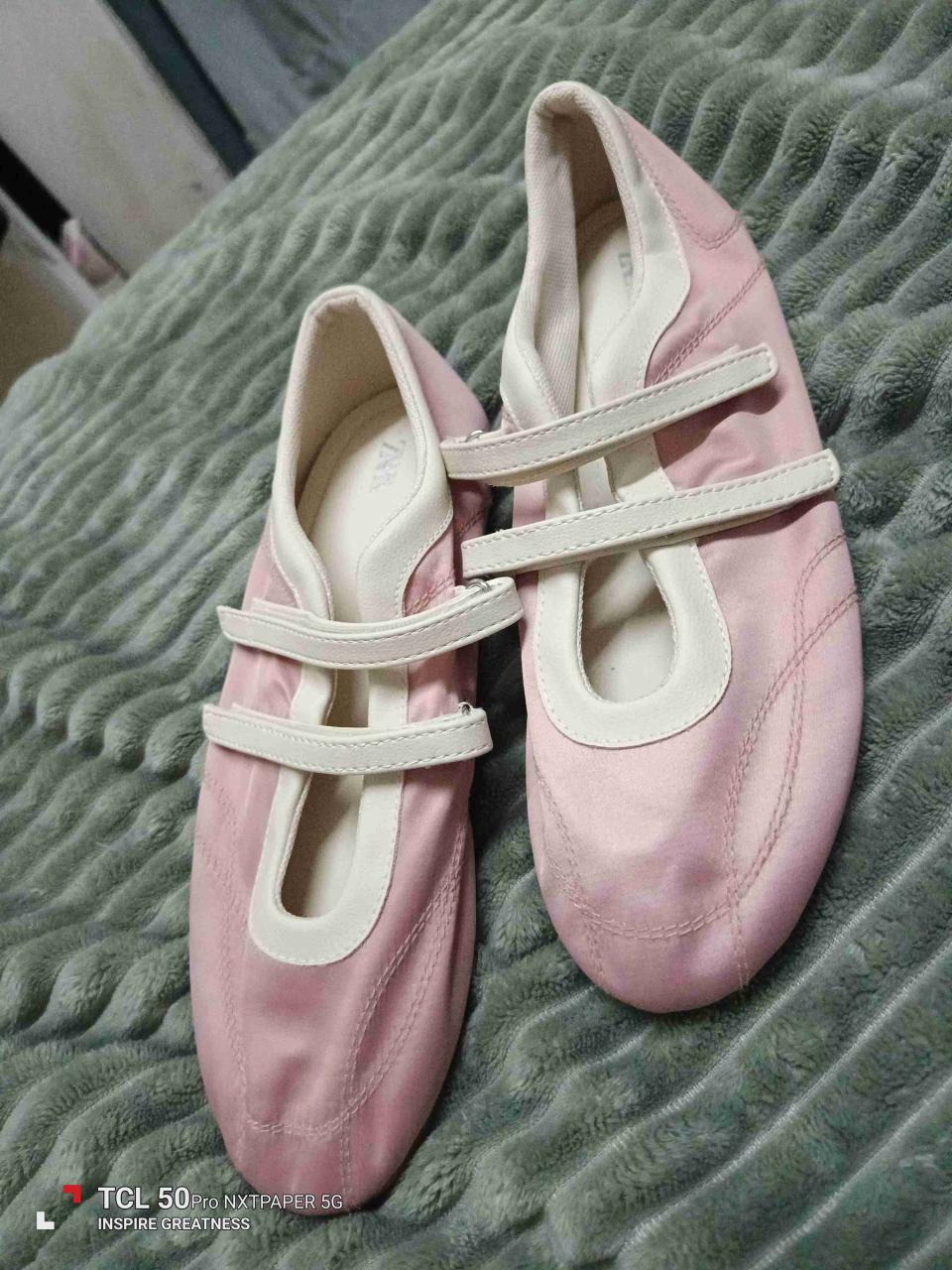 Zapatillas de ballet rosa y blanco zara - miniatura 3