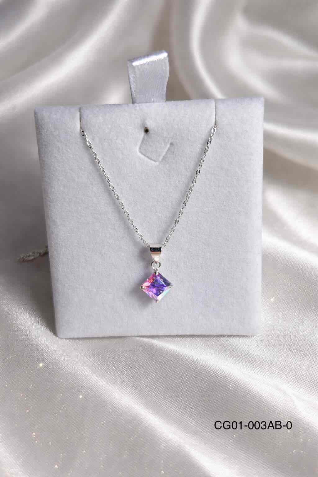 Collar de plata 925 con colgante cuadrado