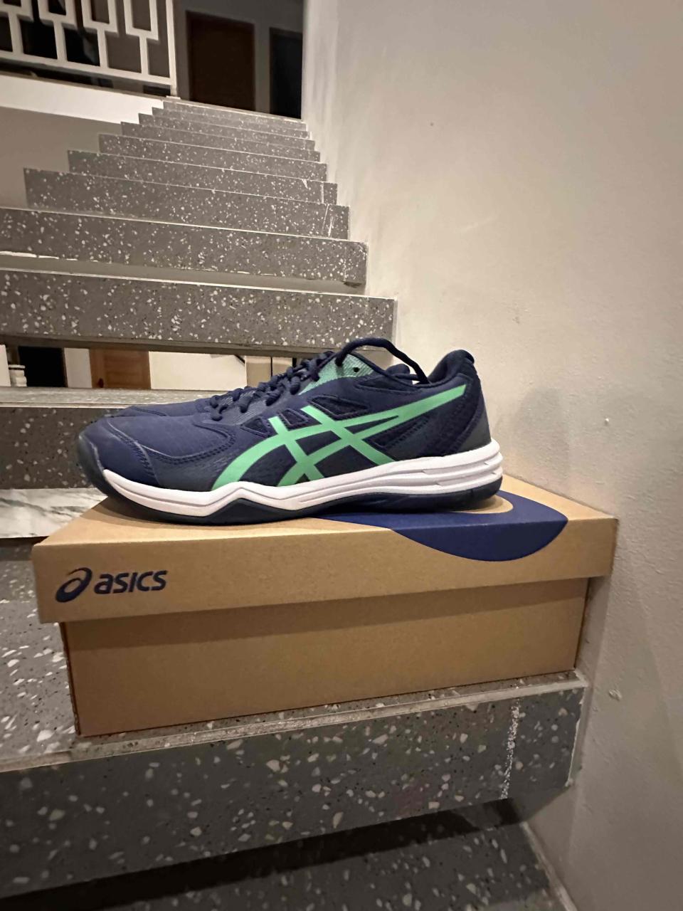Zapatillas Asics deportivas azul y verde - miniatura 1