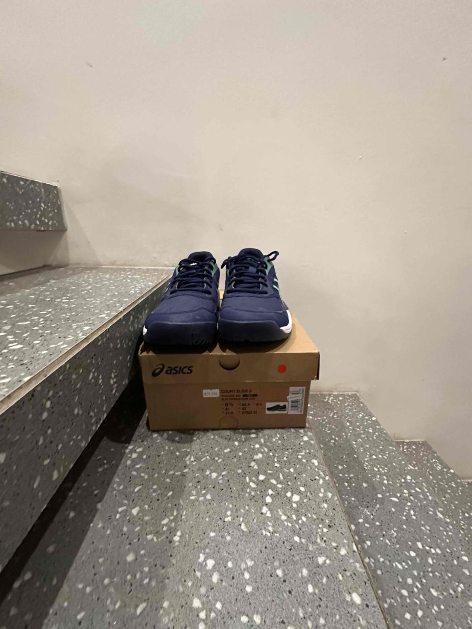 Zapatillas Asics deportivas azul y verde - miniatura 2