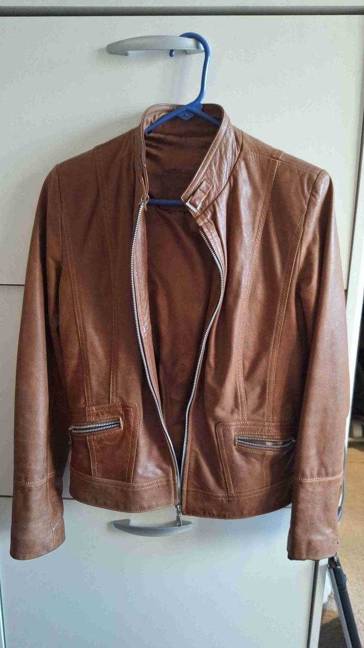 Chaqueta de cuero café - miniatura 3
