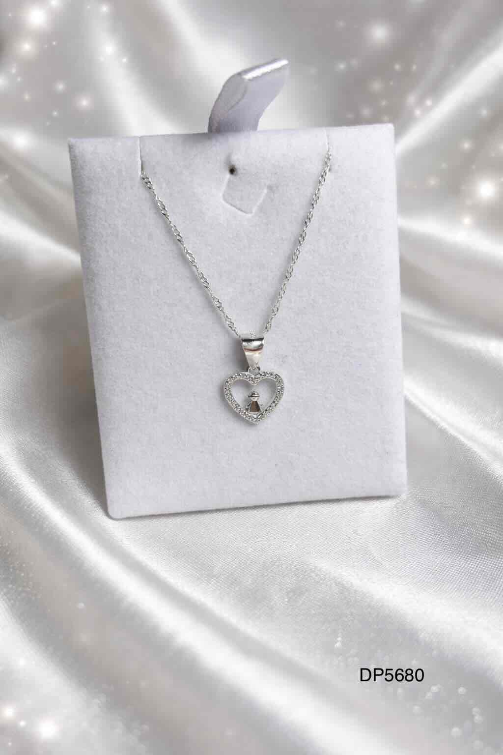 Collar de  corazon de niño plata 925