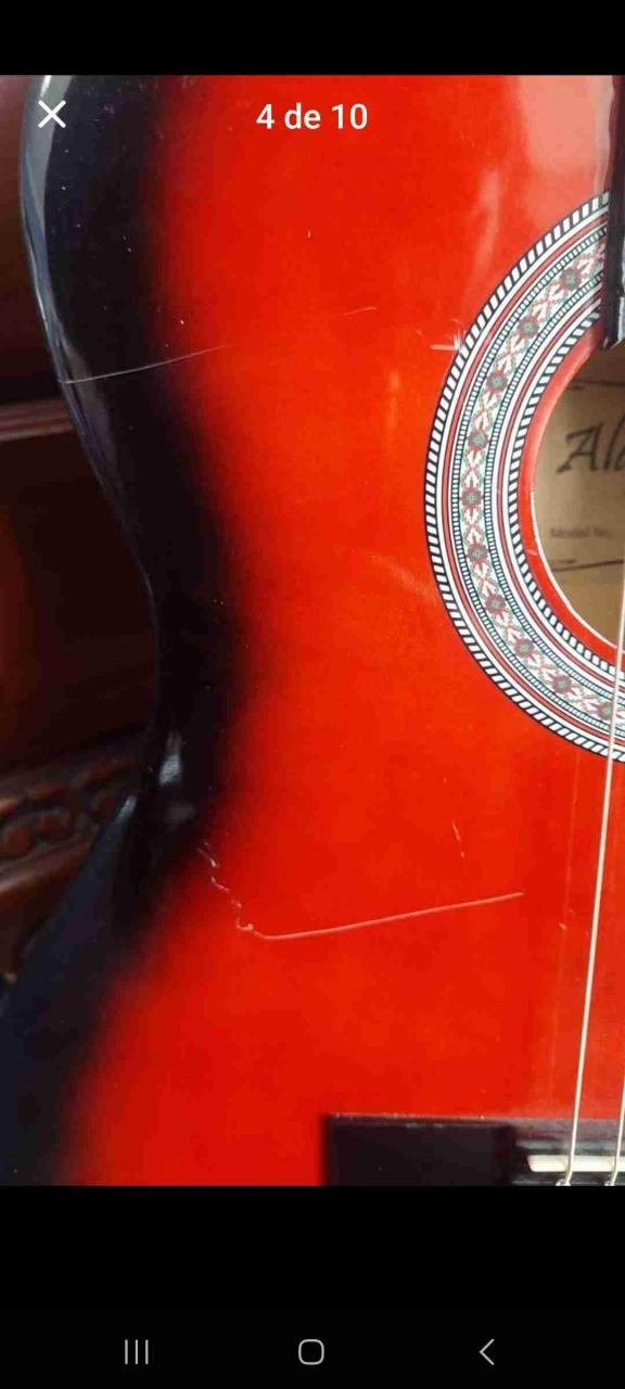 Guitarra acústica Alhambra roja - miniatura 3