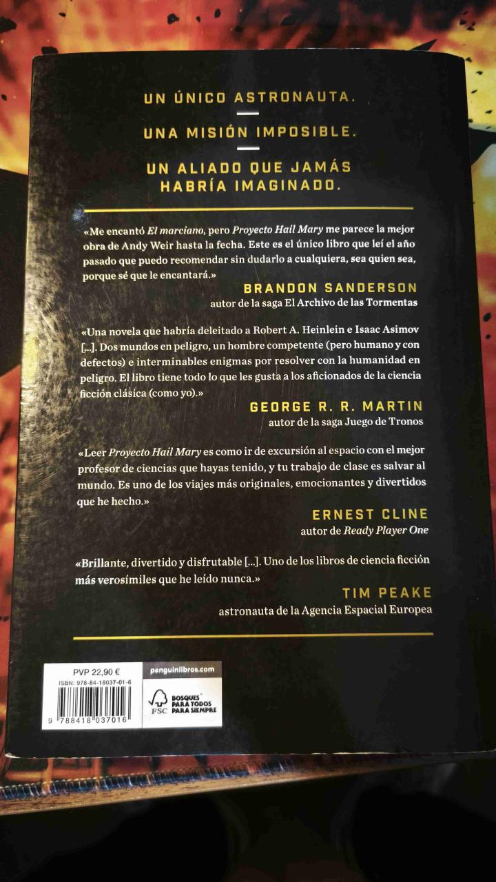 Libro Proyecto Hail Mary - miniatura 2