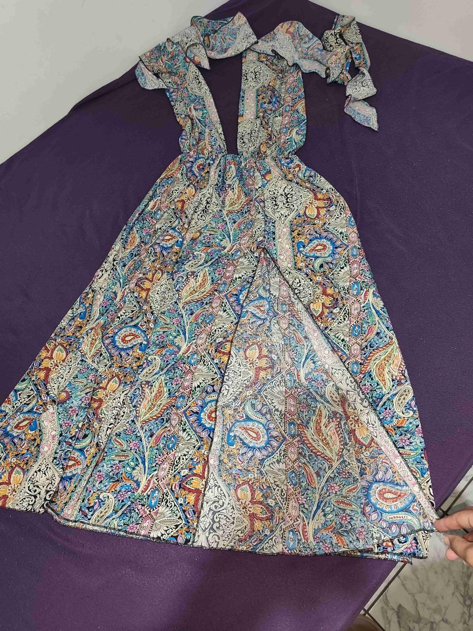 Vestido largo estampado bohemio - miniatura 3