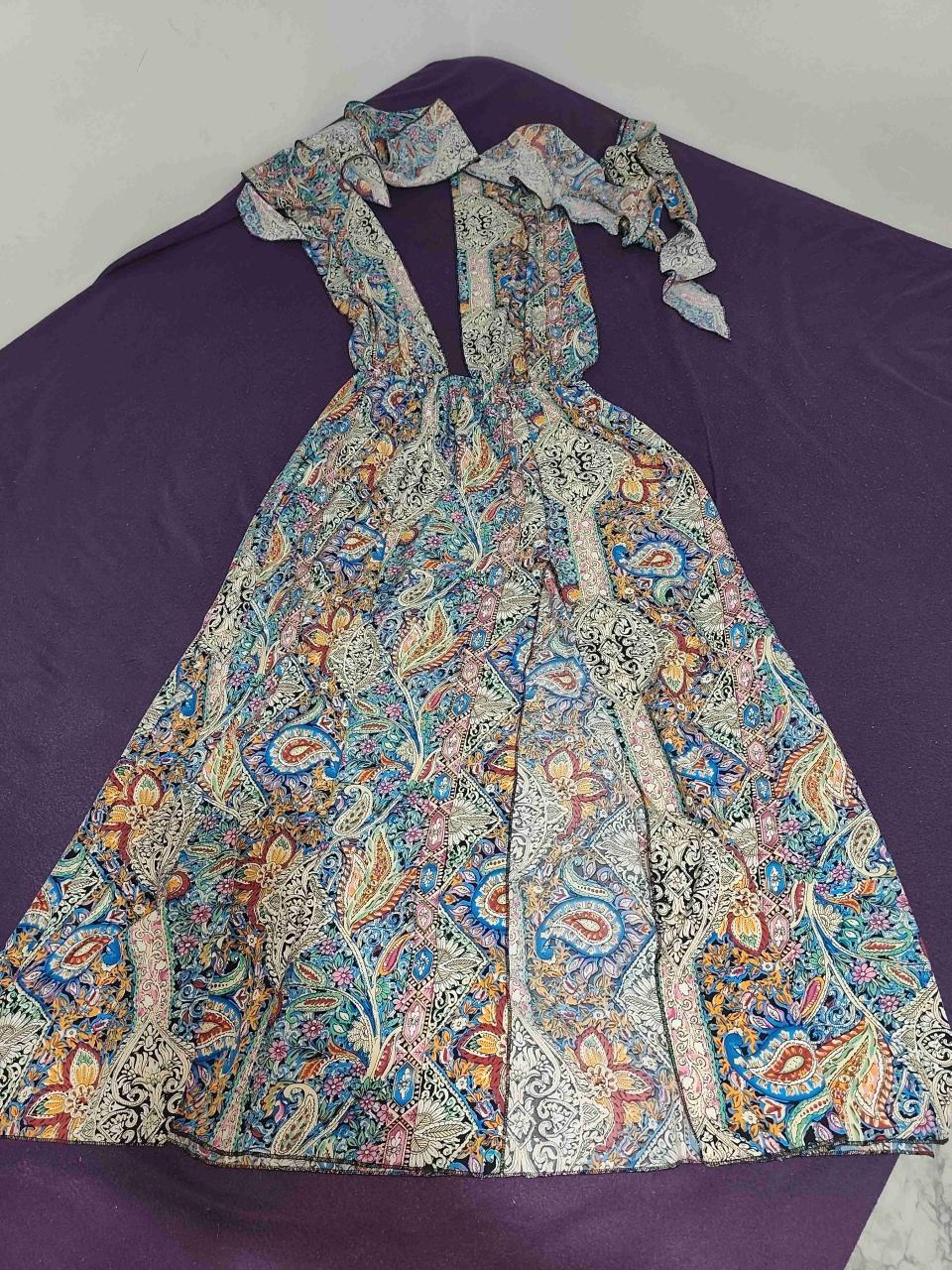 Vestido largo estampado bohemio - miniatura 4