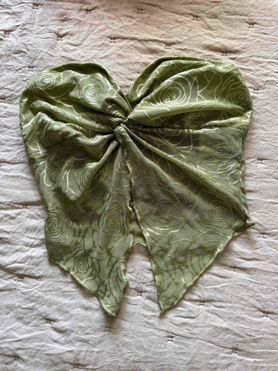 Top strapless verde floral