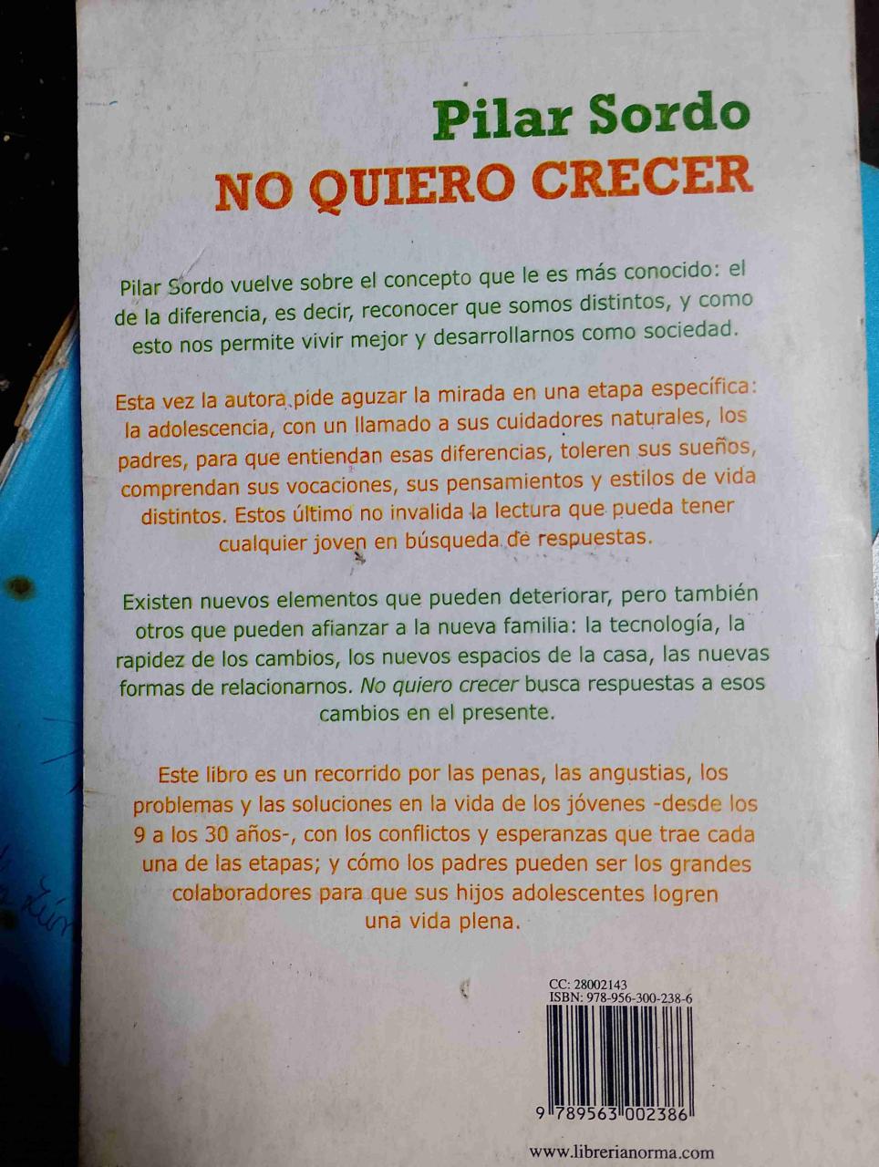 Libro 'No quiero crecer' de Pilar Sordo - miniatura 2