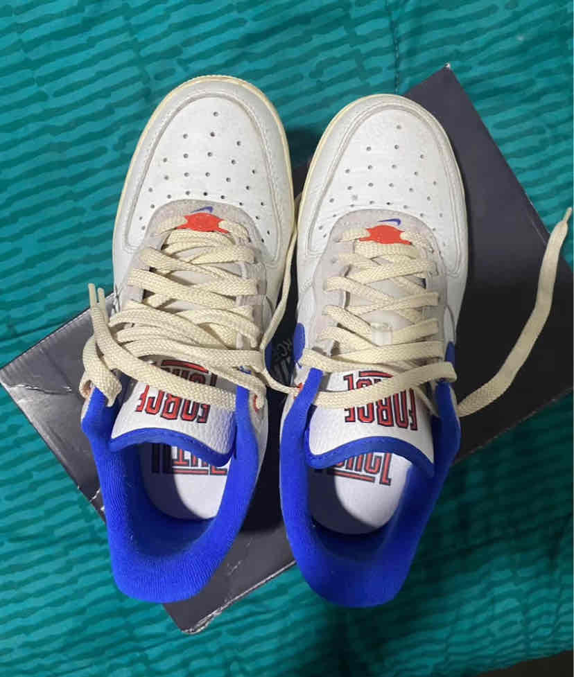 Zapatillas nike n37 blancas y azules - miniatura 3