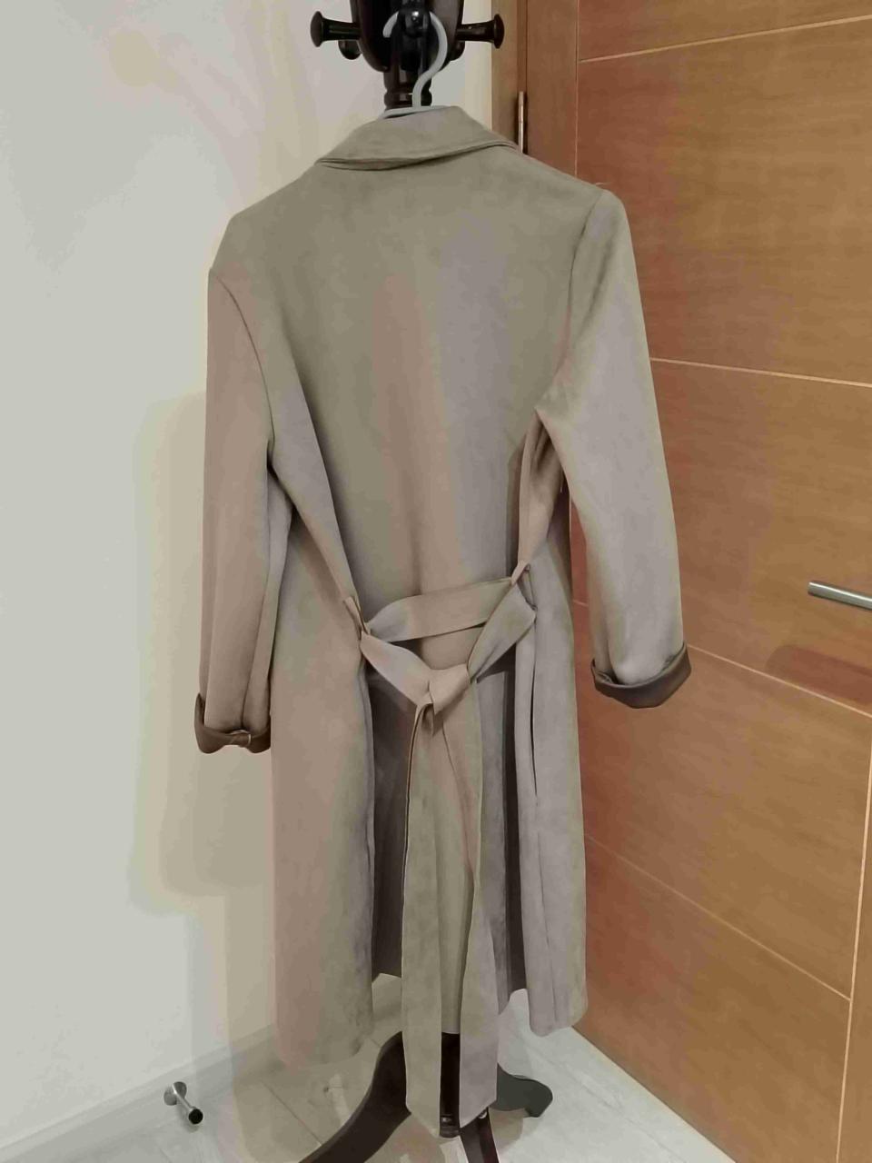 Abrigo efecto gamuza color vison claro talla M - miniatura 3