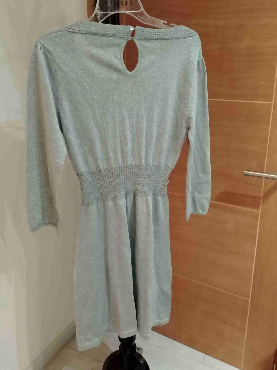 Blusa vestido color plata  talla M  como nuevo - miniatura 1