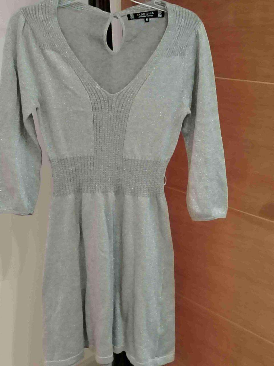Blusa vestido color plata  talla M  como nuevo - miniatura 2
