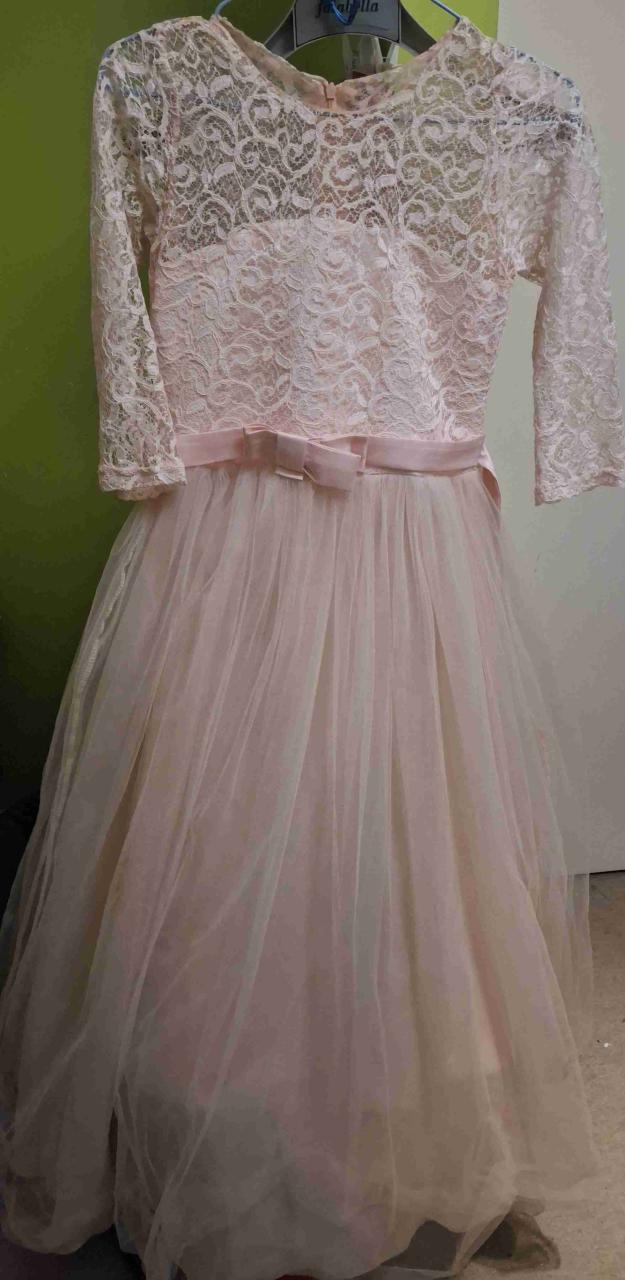 Vestido de niña con chaqueta rosada - miniatura 2