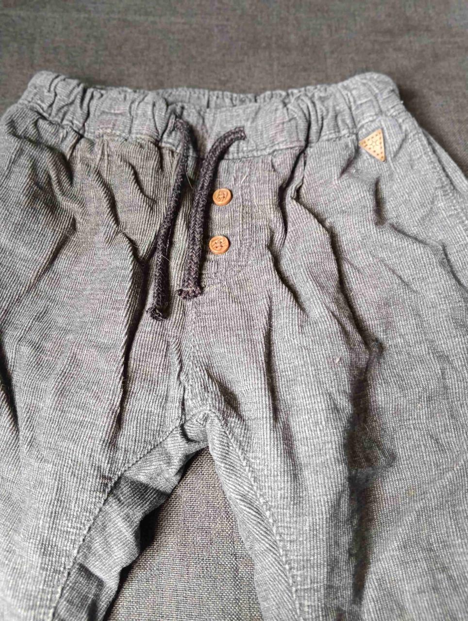 Pantalones de lino gris casuales - miniatura 1
