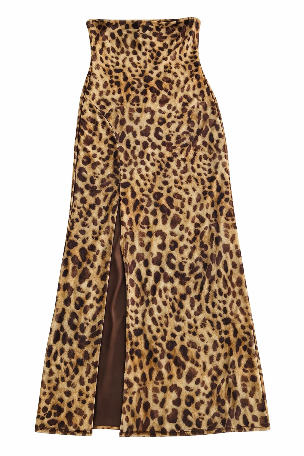 Vestido Zara straples. estampado leopardo
