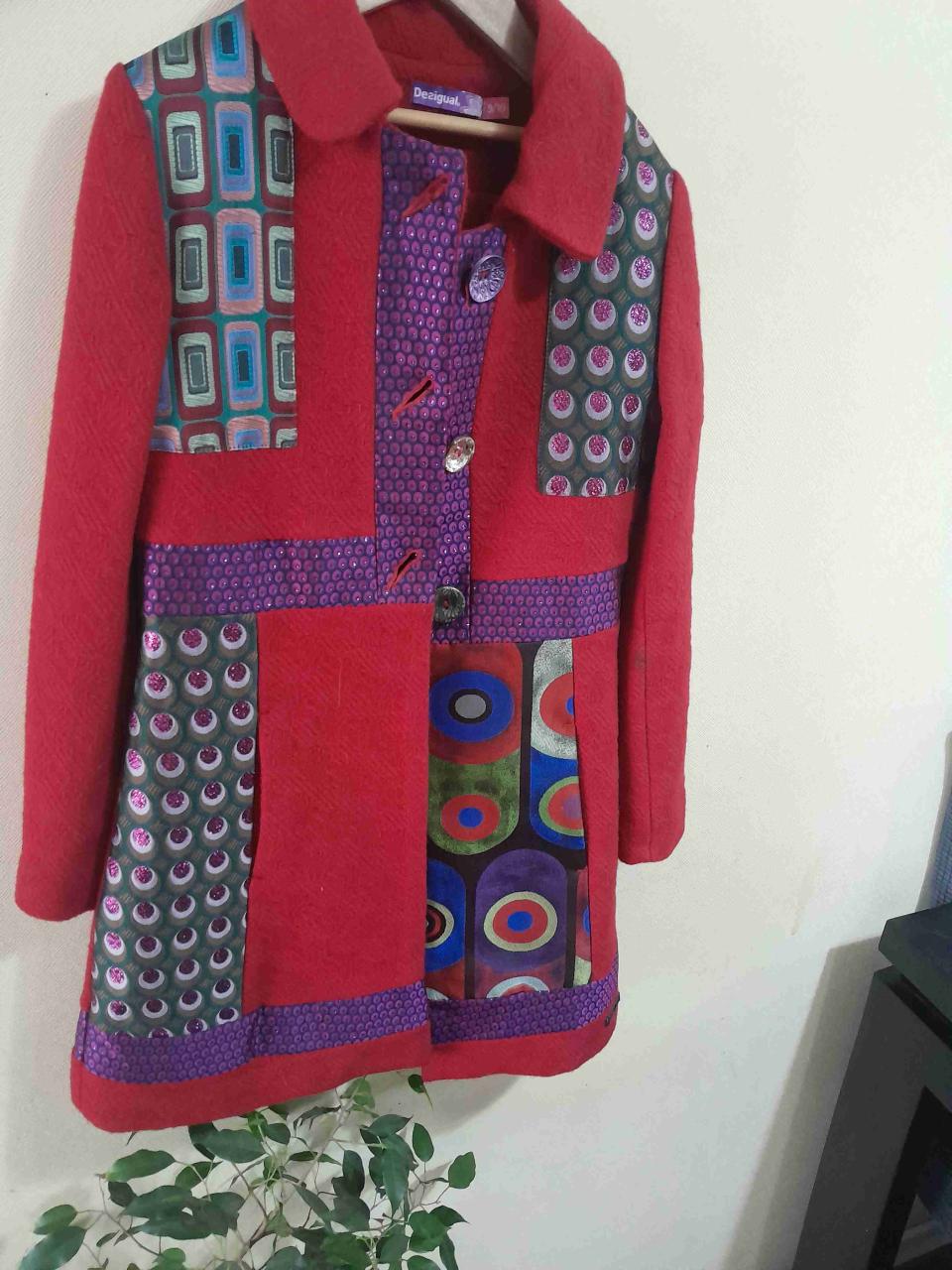 Abrigo rojo estampado Desigual - miniatura 4