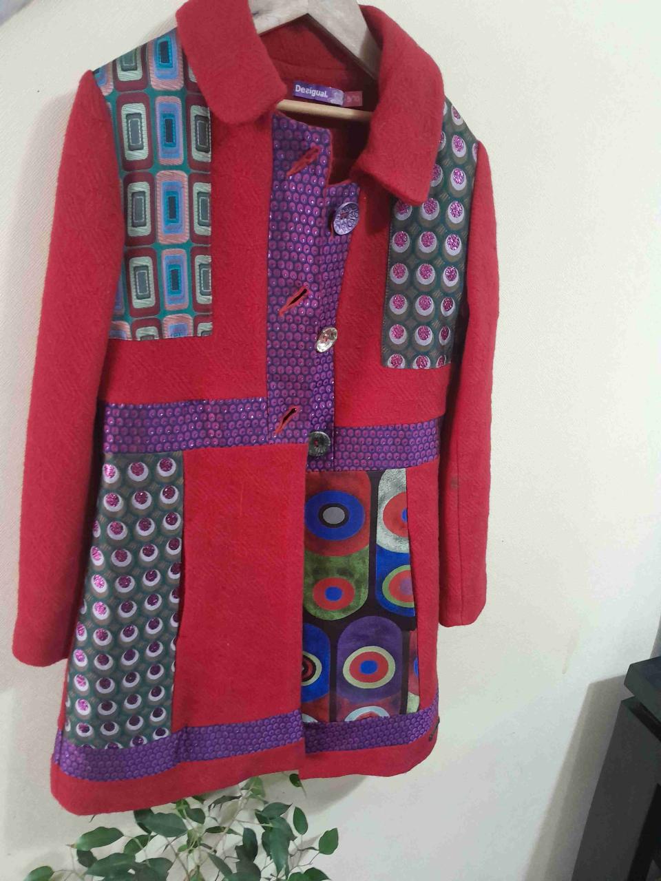 Abrigo rojo estampado Desigual - miniatura 5