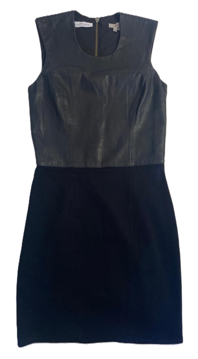 Hermoso Vestido – Cuero y Tela – Talla S - miniatura 1