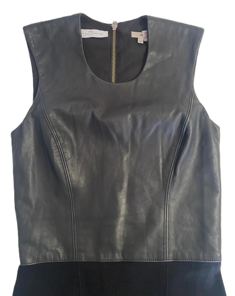 Hermoso Vestido – Cuero y Tela – Talla S - miniatura 2