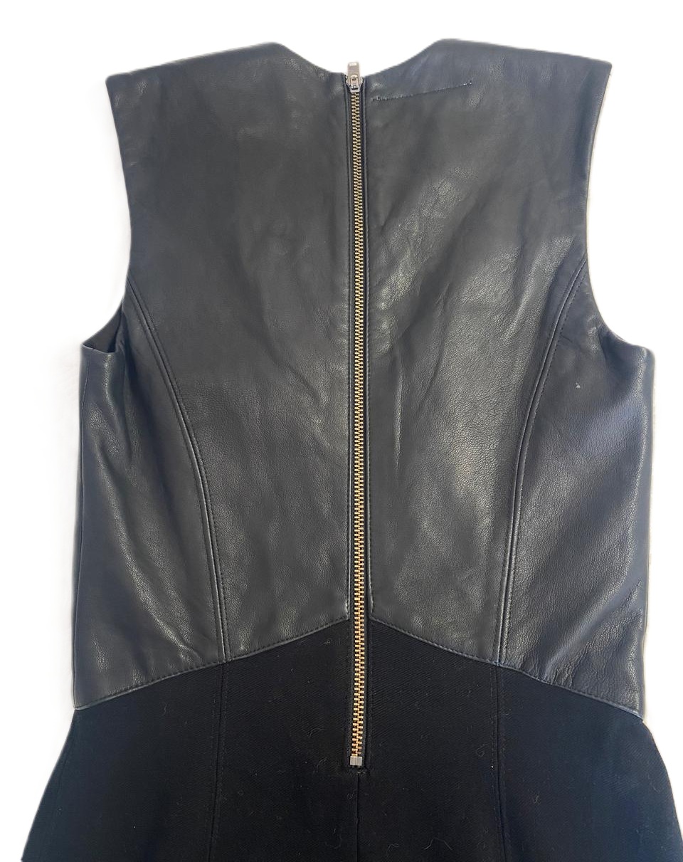 Hermoso Vestido – Cuero y Tela – Talla S - miniatura 4