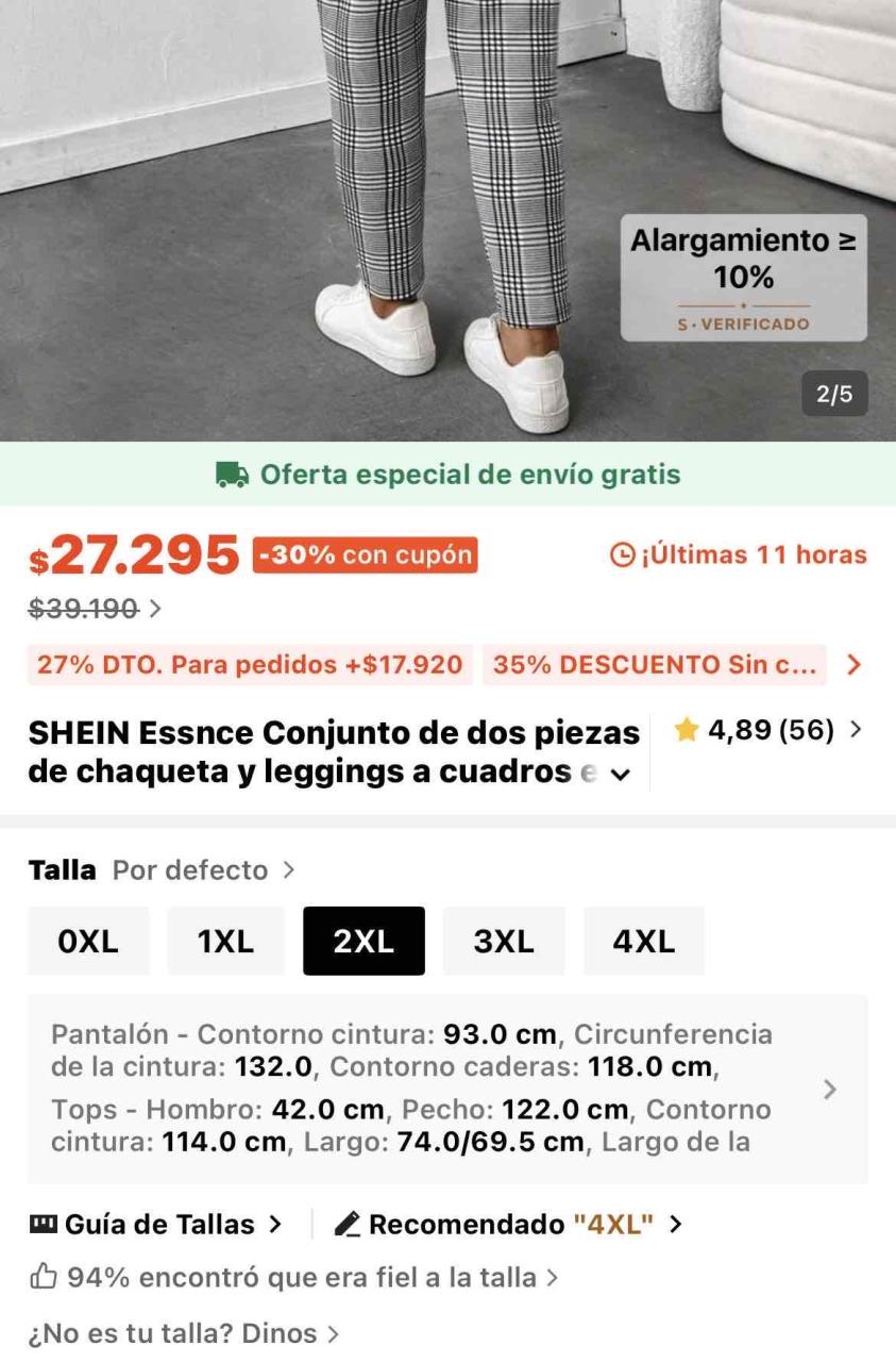 Traje pantalón de cuadros gris shein - miniatura 3