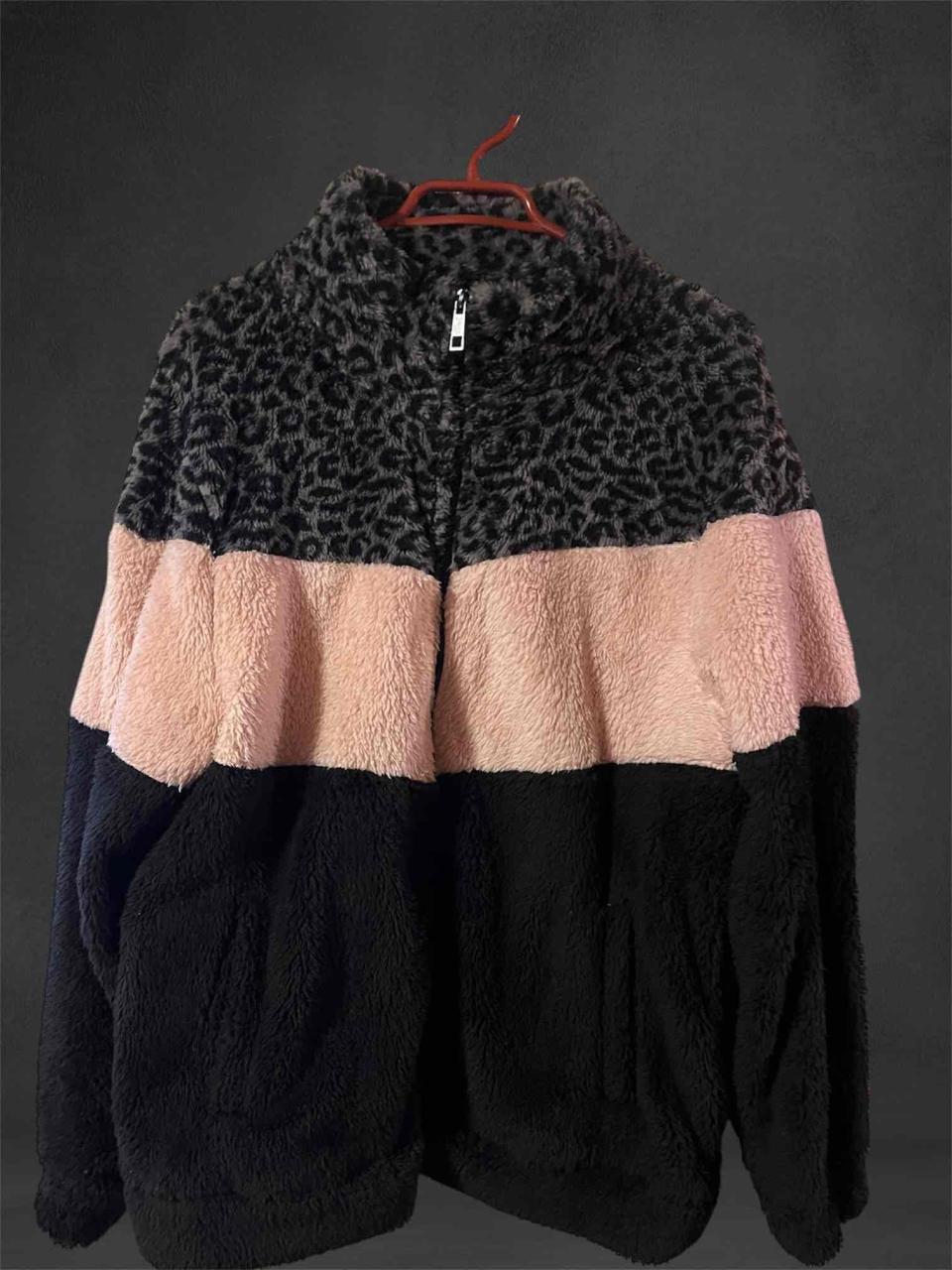 Chaqueta de felpa tricolor