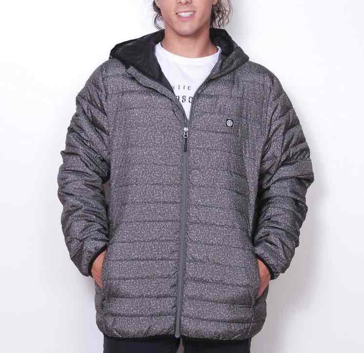 Chaqueta acolchada gris con capucha maui