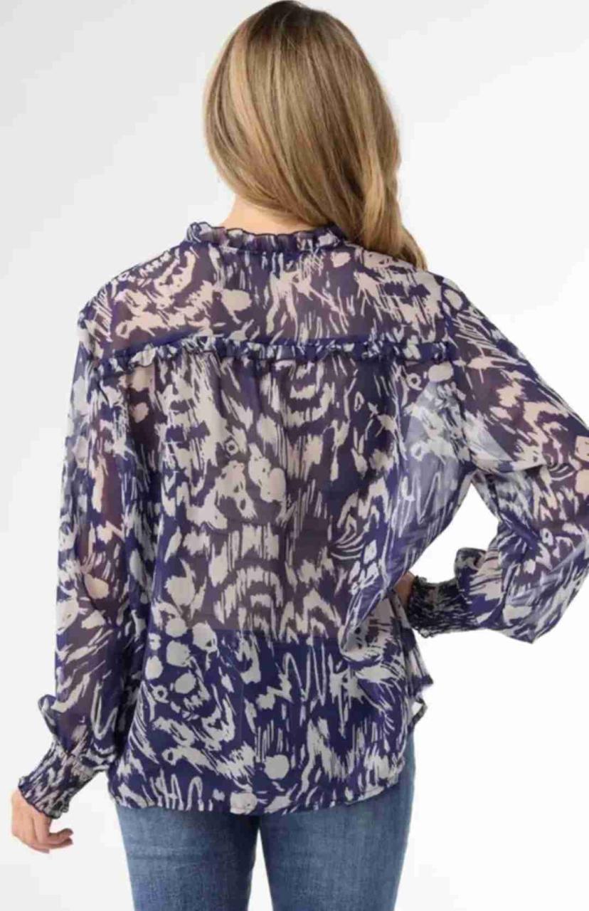 Blusa Estampada Bicolor Semitransparente, Zara - miniatura 2