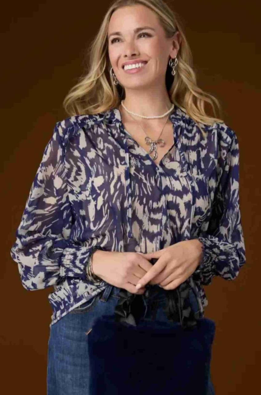 Blusa Estampada Bicolor Semitransparente, Zara - miniatura 3
