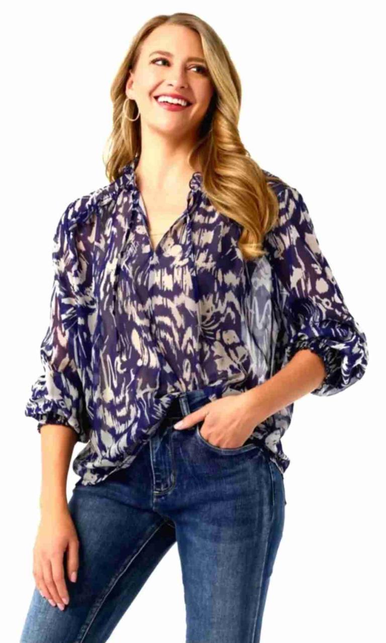 Blusa Estampada Bicolor Semitransparente, Zara - miniatura 4