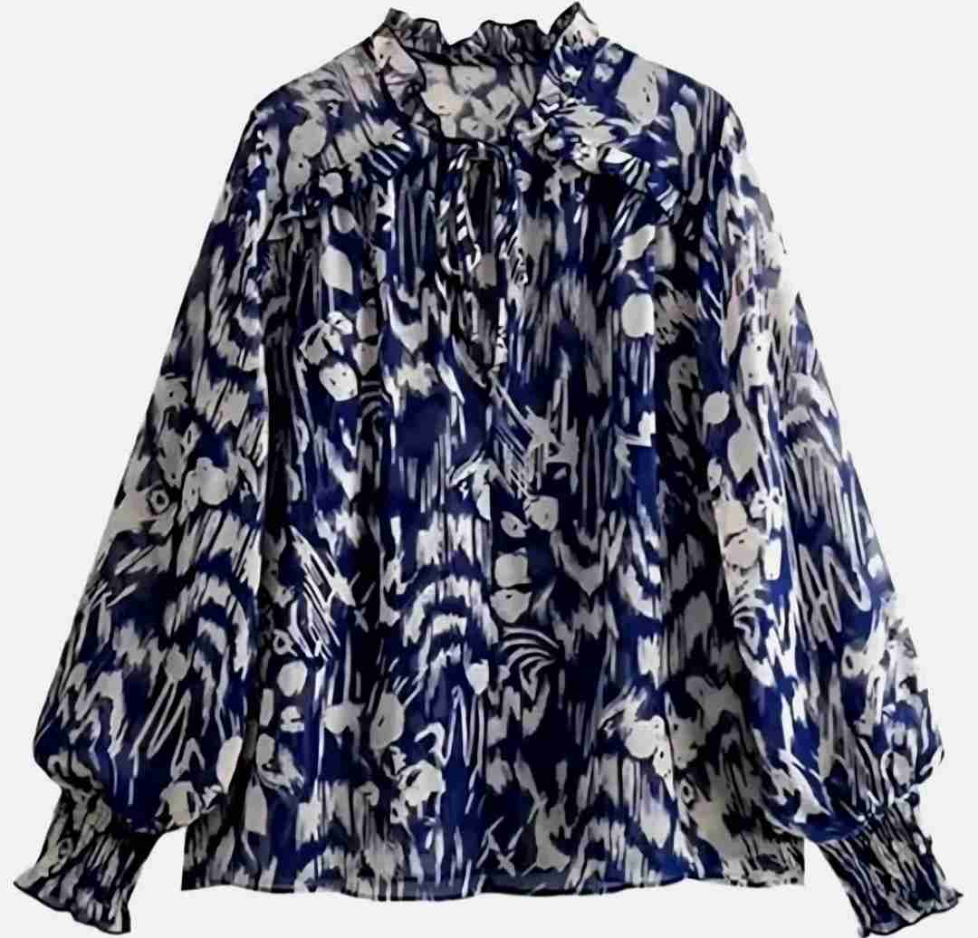 Blusa Estampada Bicolor Semitransparente, Zara - miniatura 5