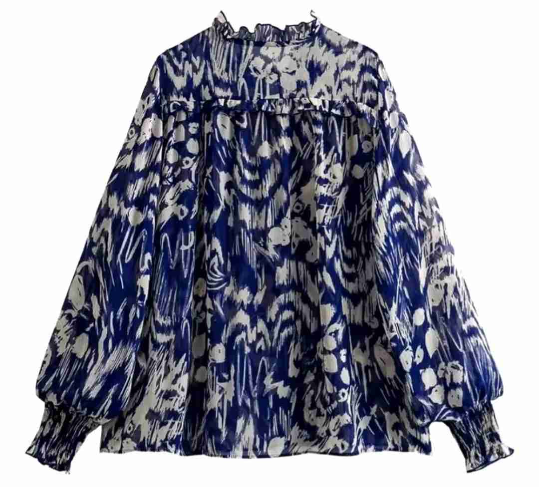 Blusa Estampada Bicolor Semitransparente, Zara - miniatura 6