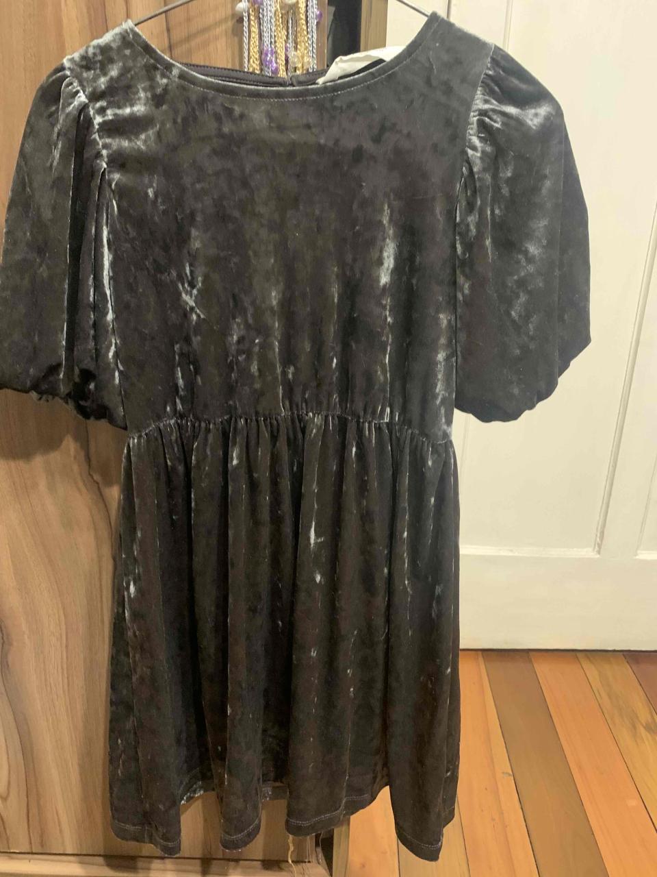 Vestido niña de terciopelo gris - miniatura 1