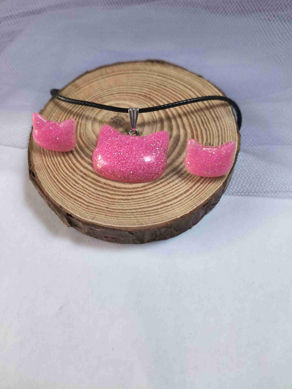 Set de collar y aros gatitos