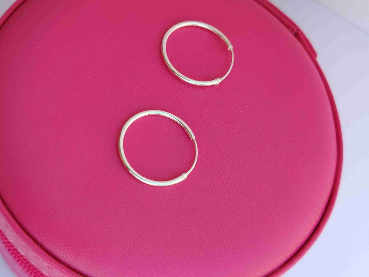 Aros de argolla plata ley 925 - miniatura 2