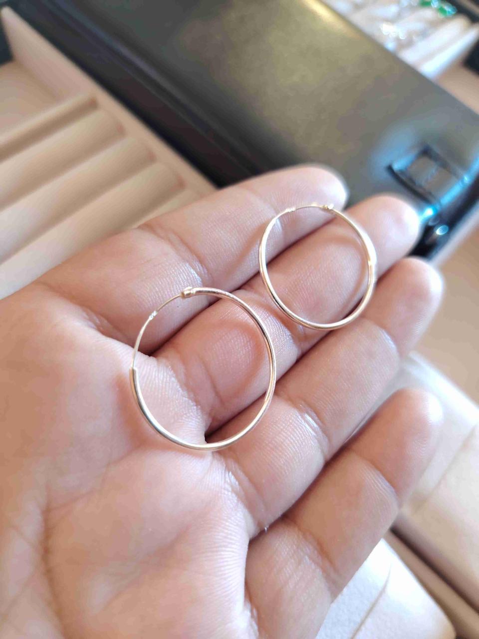Aros de plata 925 minimalistas - miniatura 2