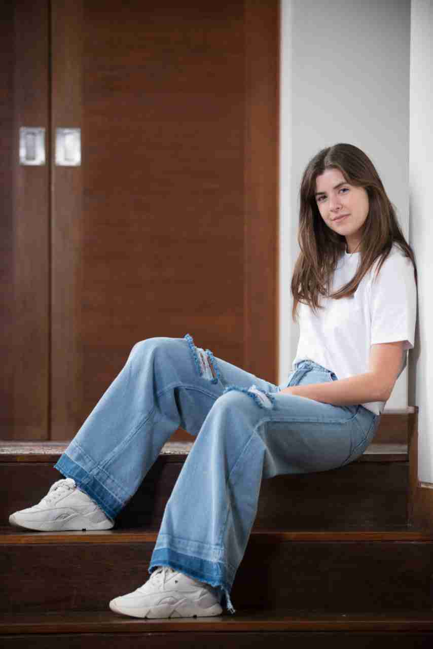 Jeans acampanados azules mujer - miniatura 1
