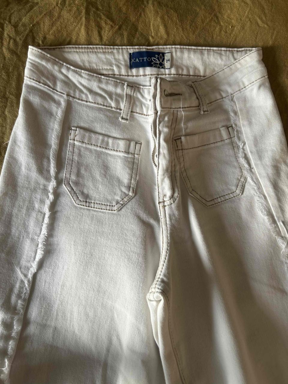 Pantalones anchos color beige - miniatura 2