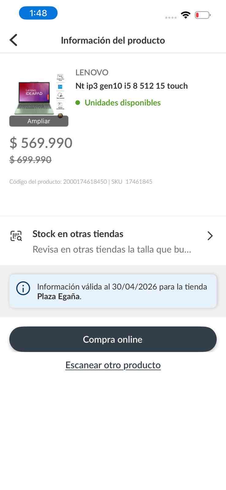 Nuevo Lenovo ideapad 3 slim sellado - miniatura 4