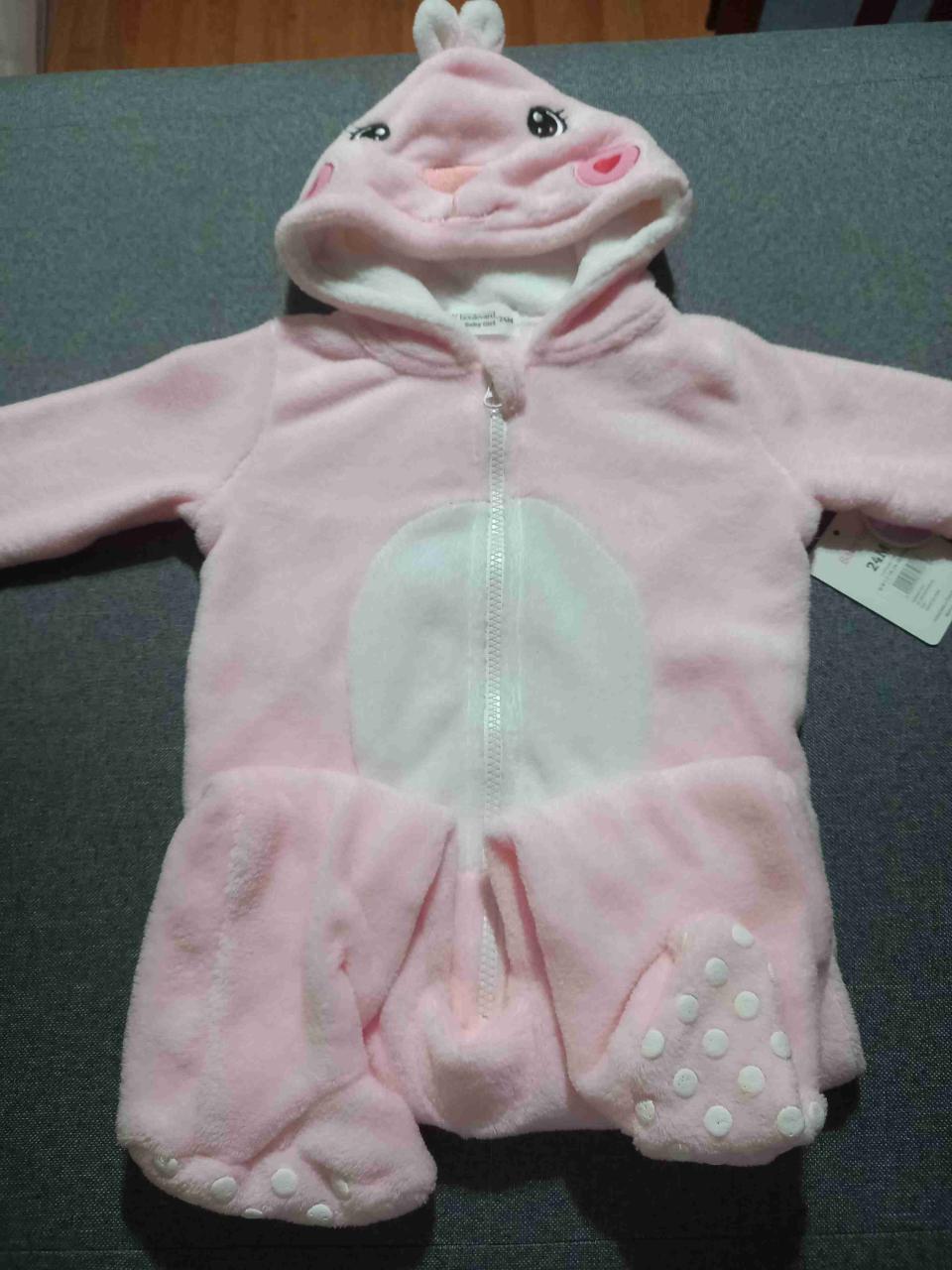 Pijama  rosado con orejas de conejo - miniatura 1